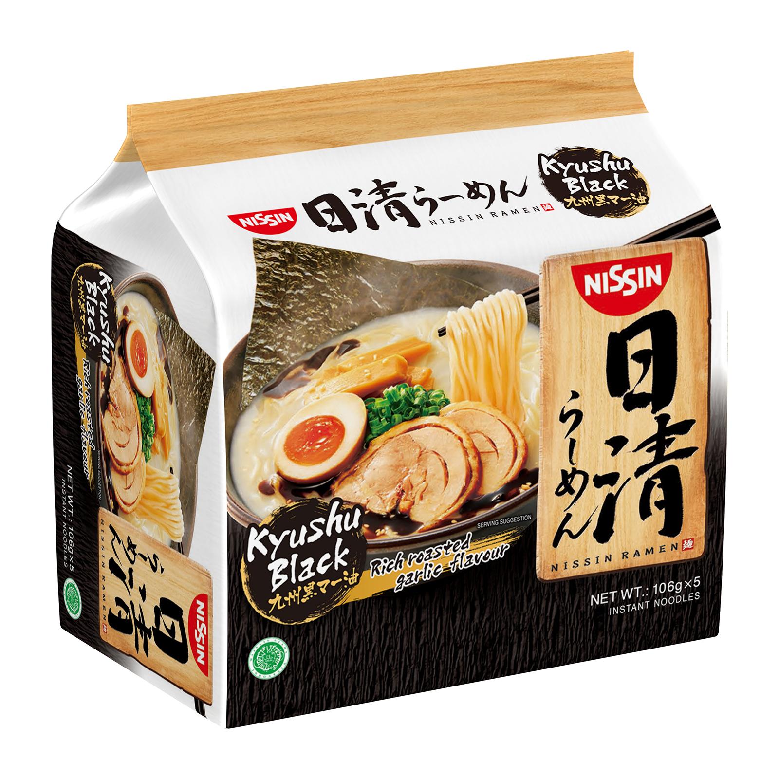 Nissin Ramen Kyushu Black Garlic Oil Flavour 106g*5-eBest-Instant Noodles,Instant food