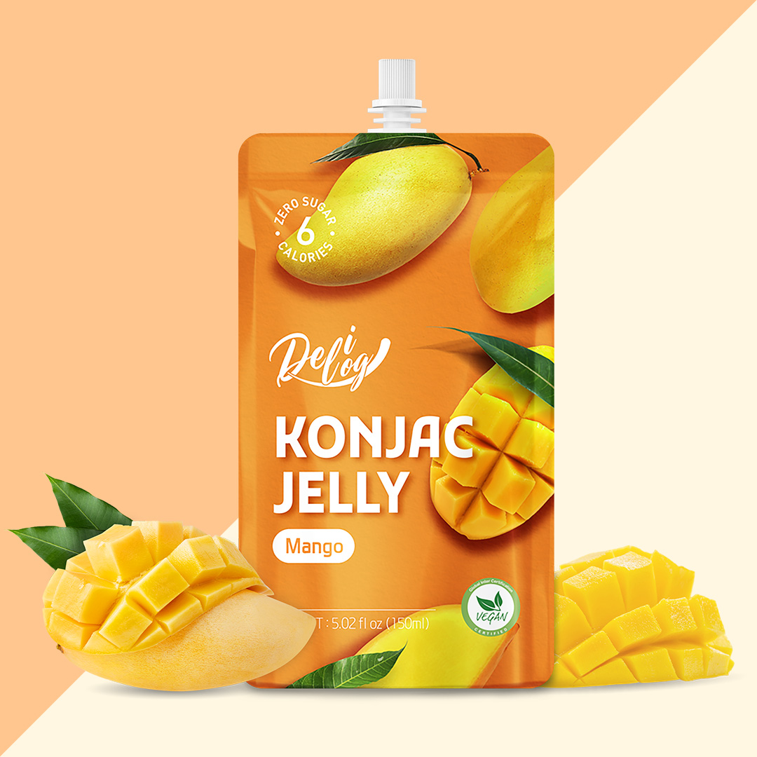 Delilog Konjac Jelly Mango Flavour150ml Zero Sugar-eBest-Confectionery,Snacks & Confectionery