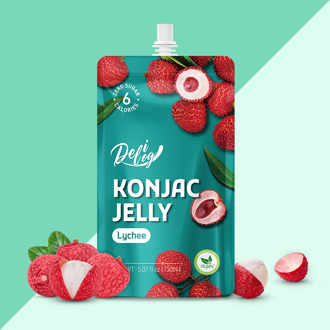 Delilog Konjac Jelly Lychee Flavour150ml Zero Sugar-eBest-Confectionery,Snacks & Confectionery