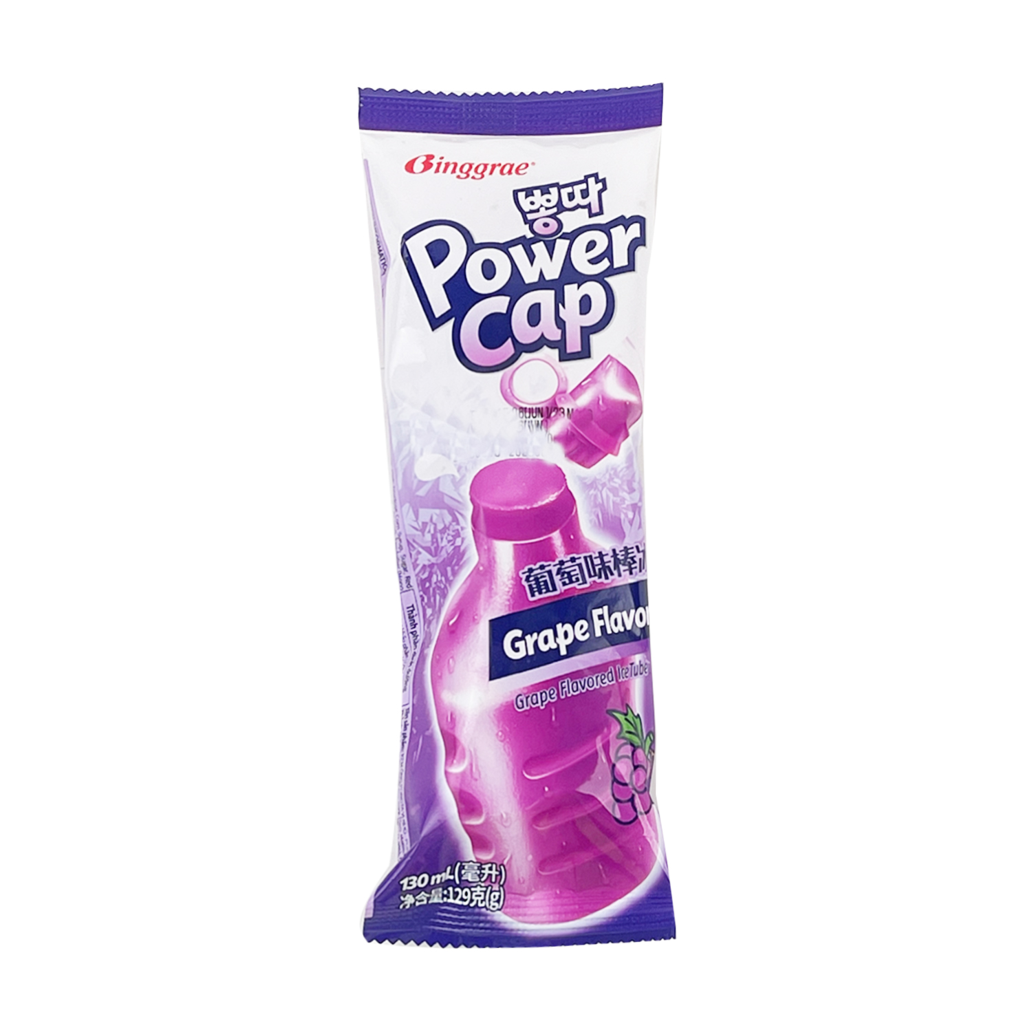 Binggrae Power Cap Popsicle Grape Ice Bar Flavour 130ml-eBest-Ice cream,Snacks & Confectionery