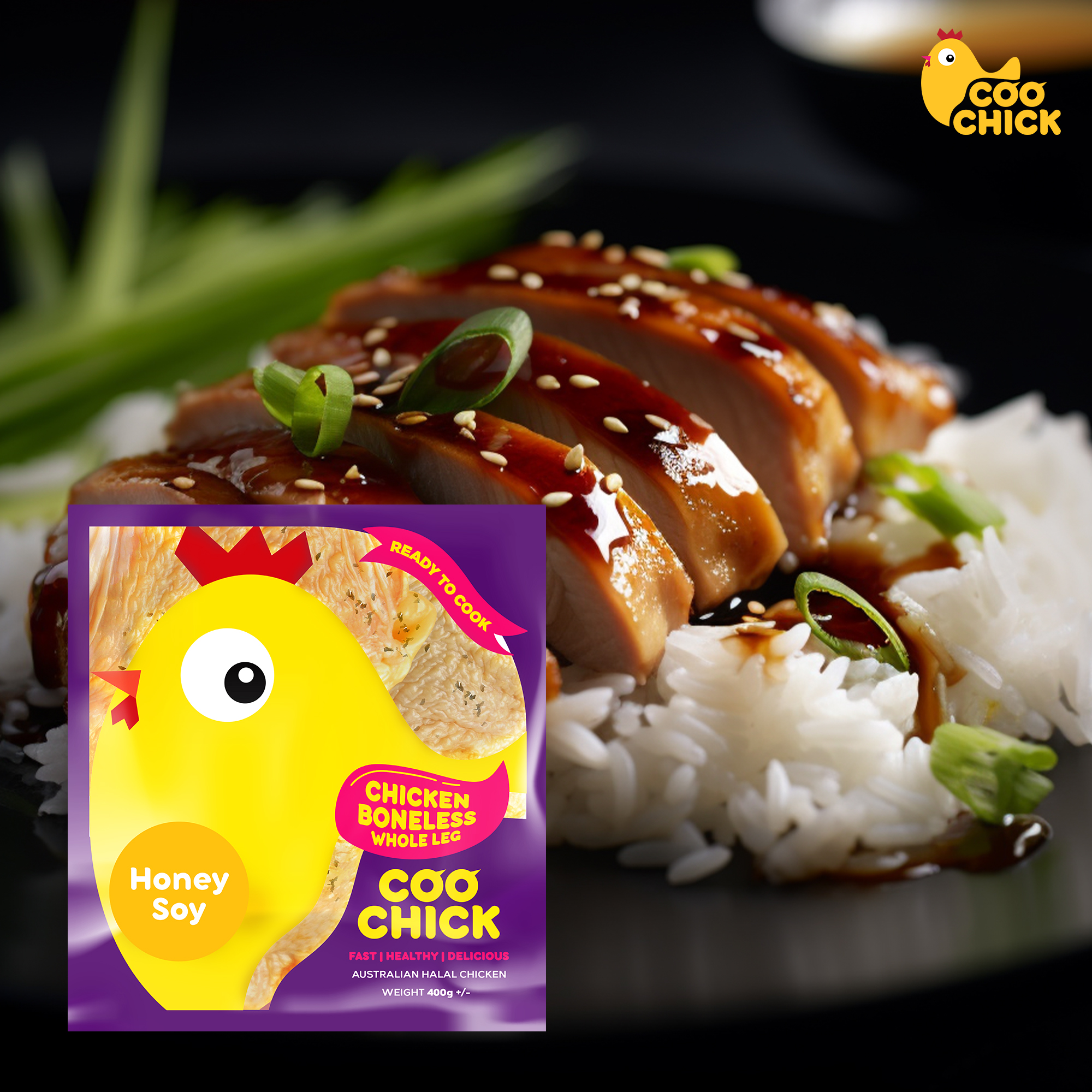 Coochick Secret Chicken Chop Honey Soy Sauce 400g-eBest-BBQ & Hotpot,Meat deli & eggs