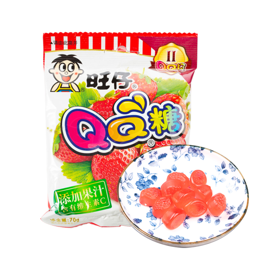 Wangzai QQ Strawberry Flavoured Chewy Candy 70g-eBest-Confectionery,Snacks & Confectionery
