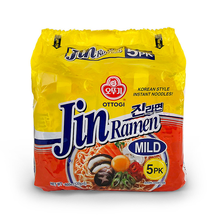 Ottogi Jin Ramen Mild Spicy Flavour 120g*5 Pack-eBest-Instant Noodles,Instant food