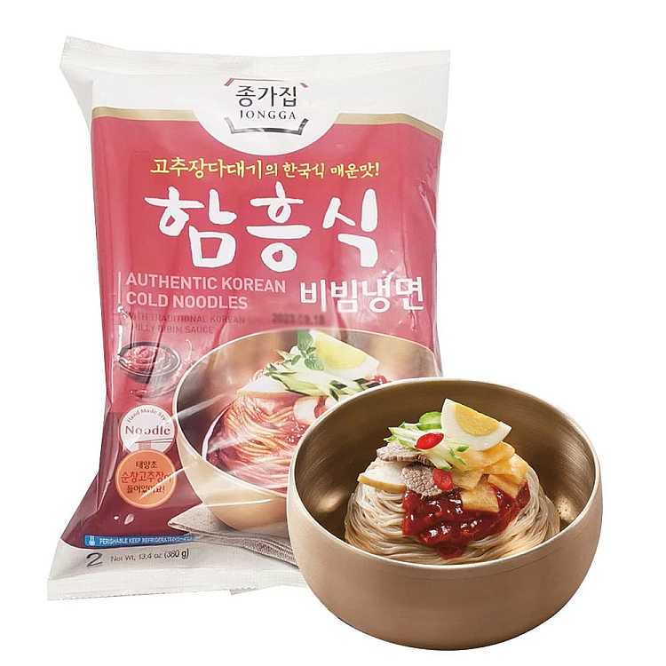 Jongga Cold Noodle with Chilli Sauce 380g Keep Refrigerated-eBest-Noodles,Pantry