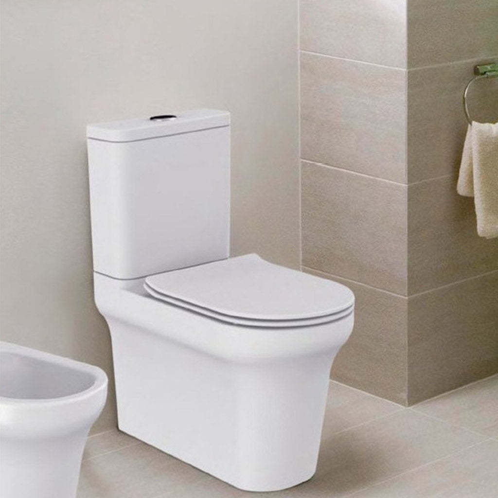 BelBagno Vella 835mm Nano Glaze Rimless Back To Wall White Ceramic Geberit Toilet Suite-YT Bathroom