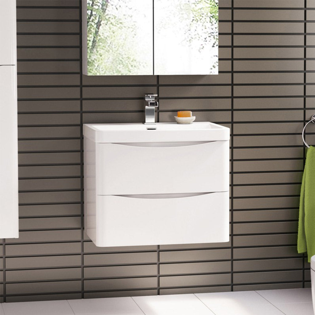BelBagno ANCONA 600MM WALL HUNG GLOSS WHITE(Cabinet Only)-YT Bathroom