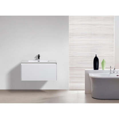 BelBagno PRADO GLOSS WHITE 900MM WALL HUNG-YT Bathroom
