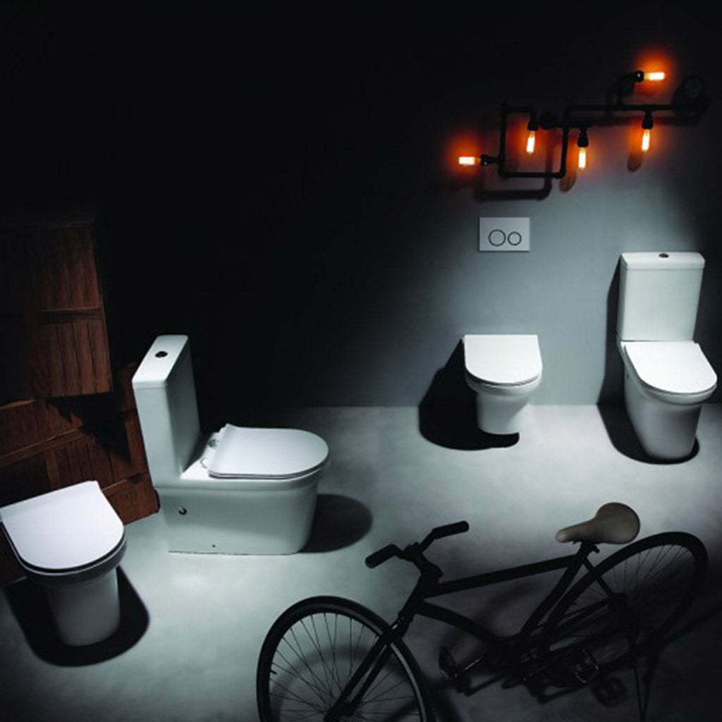 BelBagno Vella 835mm Nano Glaze Rimless Back To Wall White Ceramic Geberit Toilet Suite-YT Bathroom