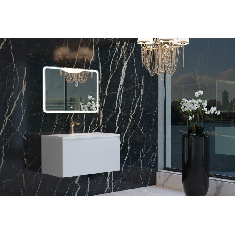 BelBagno PRADO GLOSS WHITE 900MM WALL HUNG-YT Bathroom