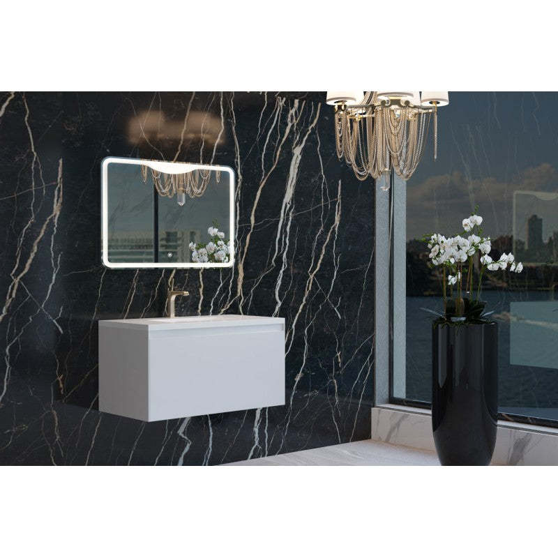 BelBagno PRADO GLOSS WHITE 900MM WALL HUNG-YT Bathroom
