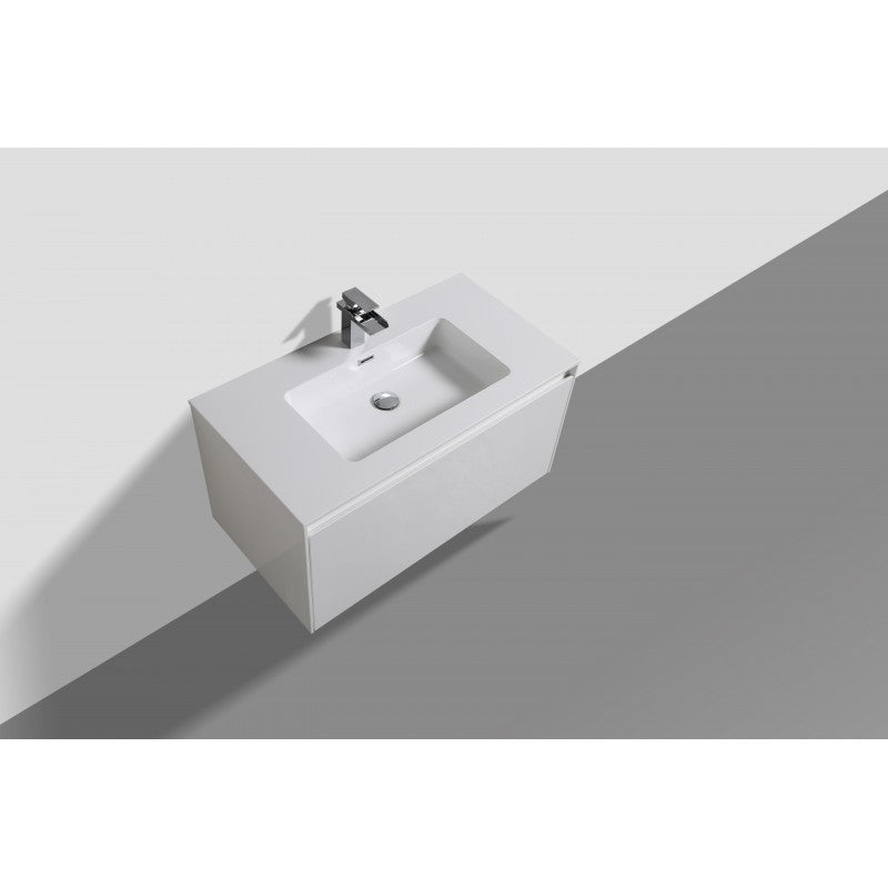 BelBagno PRADO GLOSS WHITE 900MM WALL HUNG-YT Bathroom