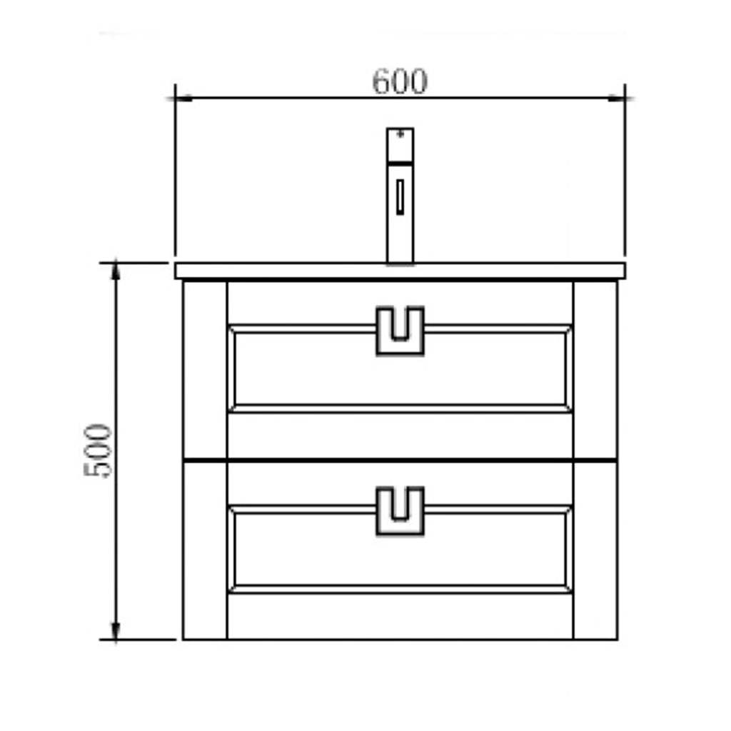BelBagno Manhattan 600mm Wall Hung Vanity White Oak Two Drawers One Tap Hole