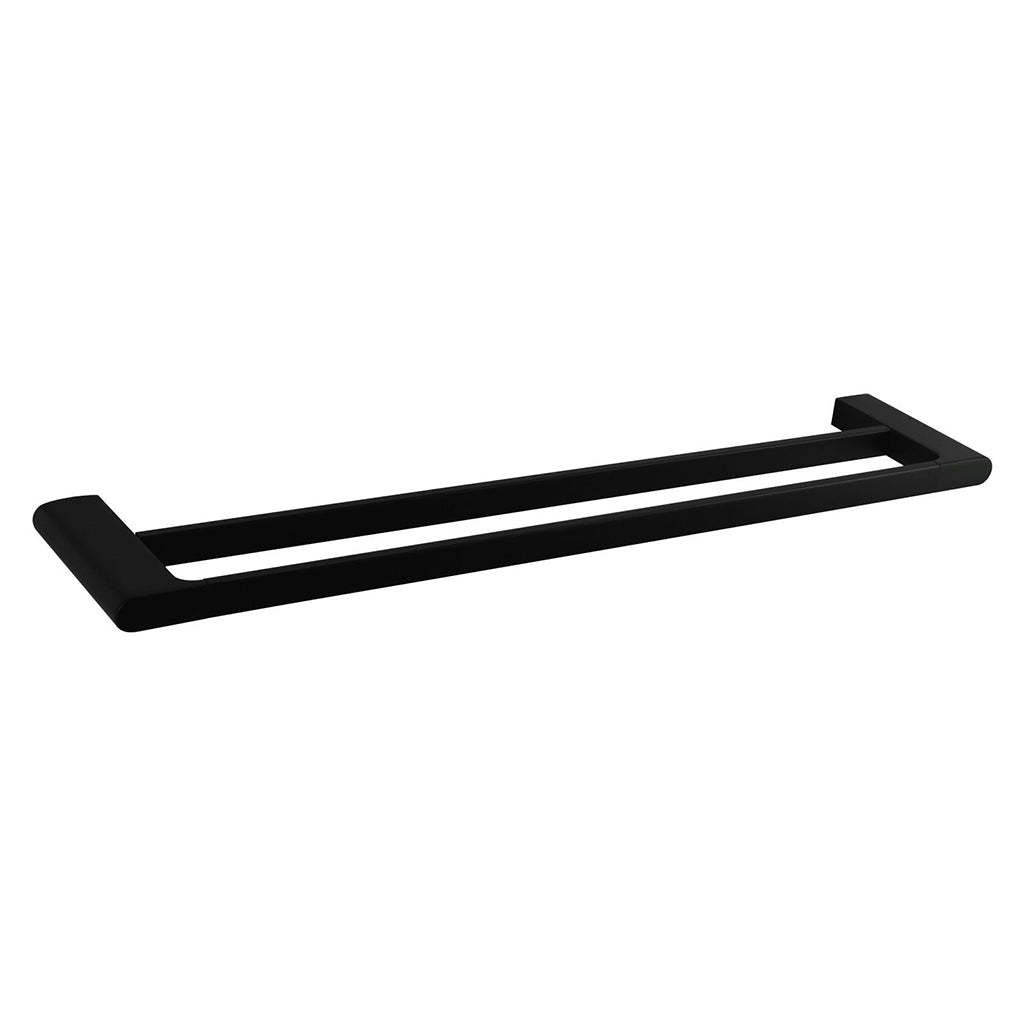 AU Black Double Towel Rail 600mm-YT Bathroom