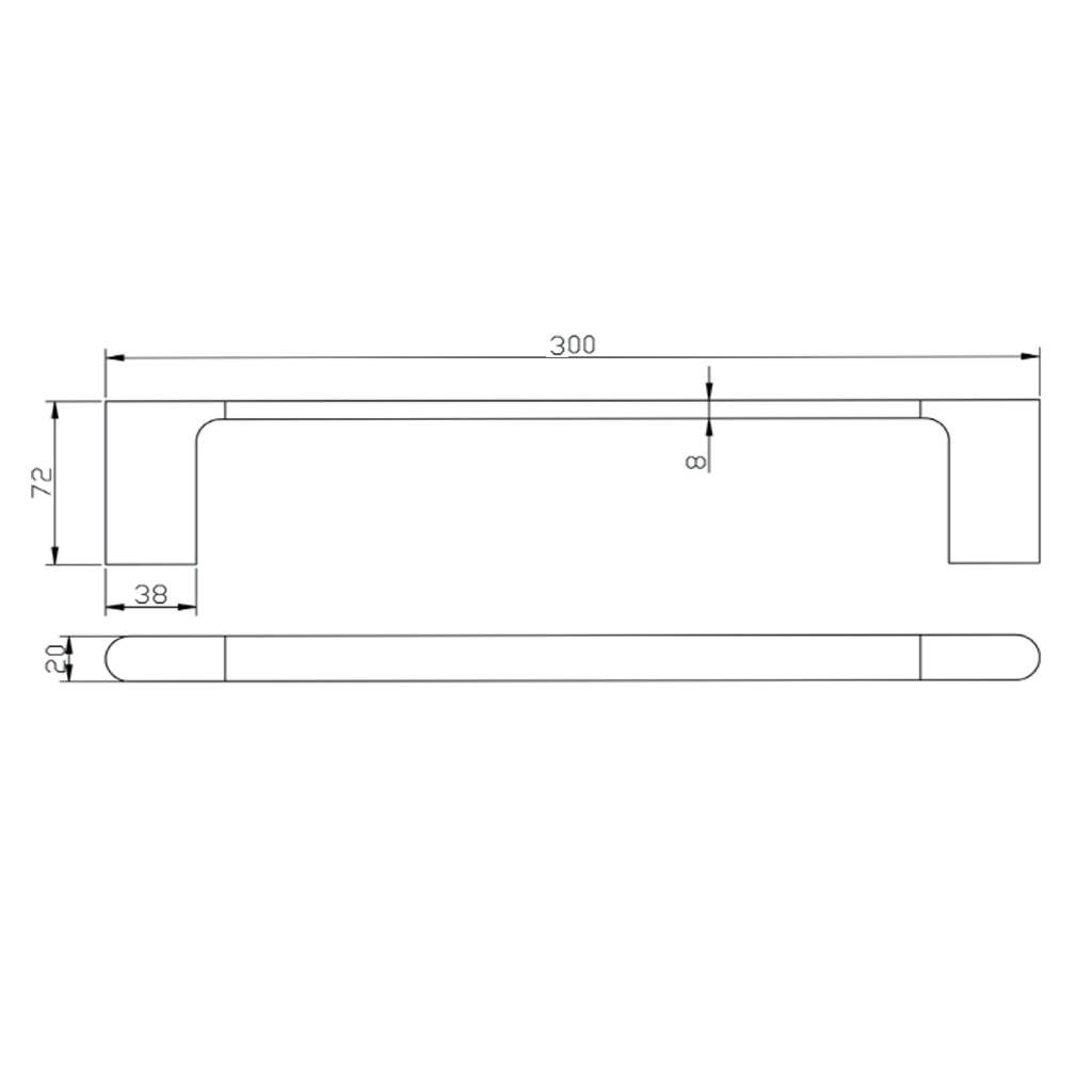AU Series Chrome Towel Ring 300mm-YT Bathroom