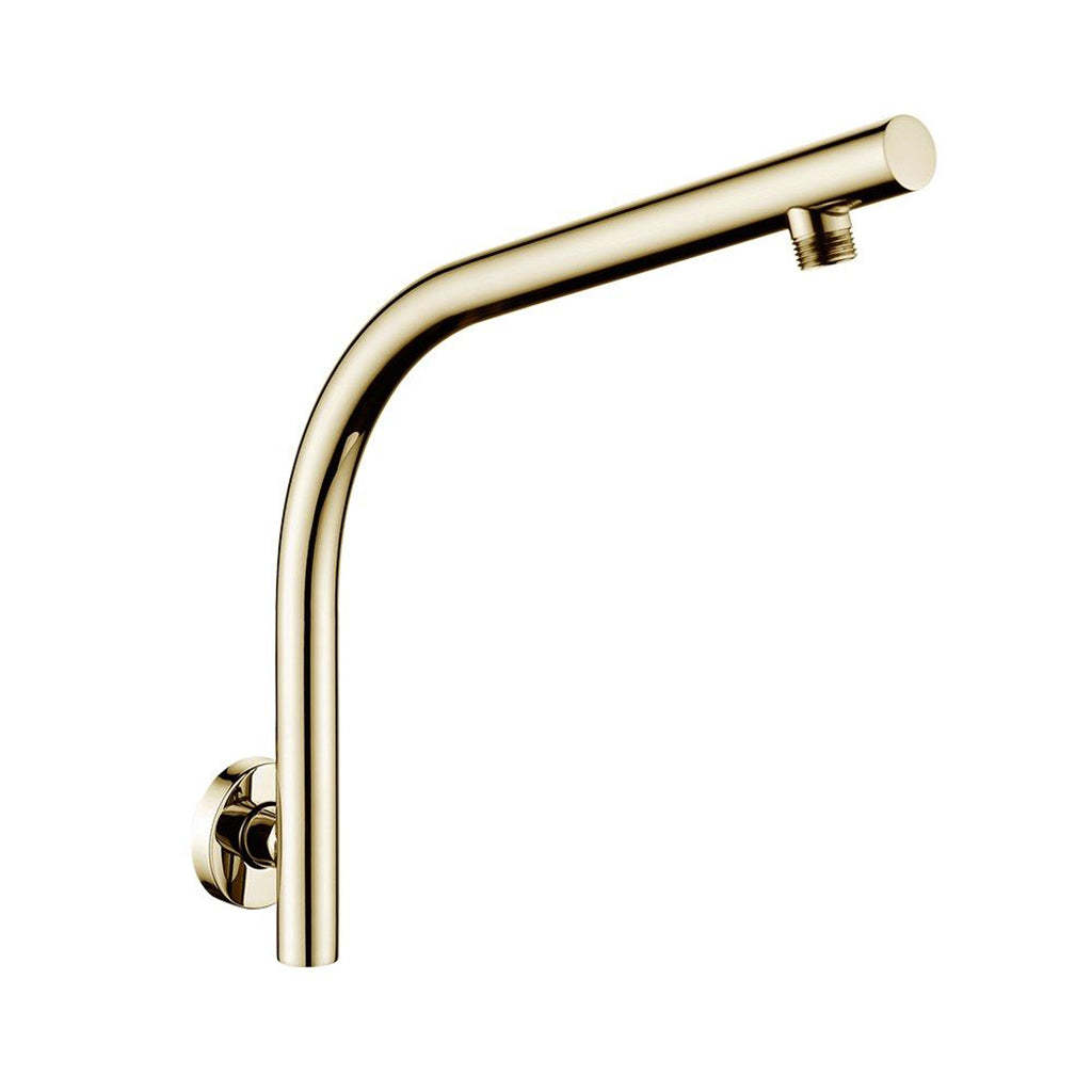 Round Brushed Brass Goose-neck Wall Mounted Shower Arm-YT Bathroom