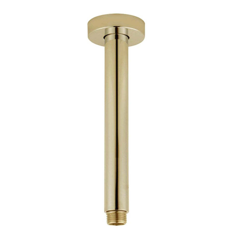 Round Brushed Brass Ceiling Shower Arm 200mm-YT Bathroom
