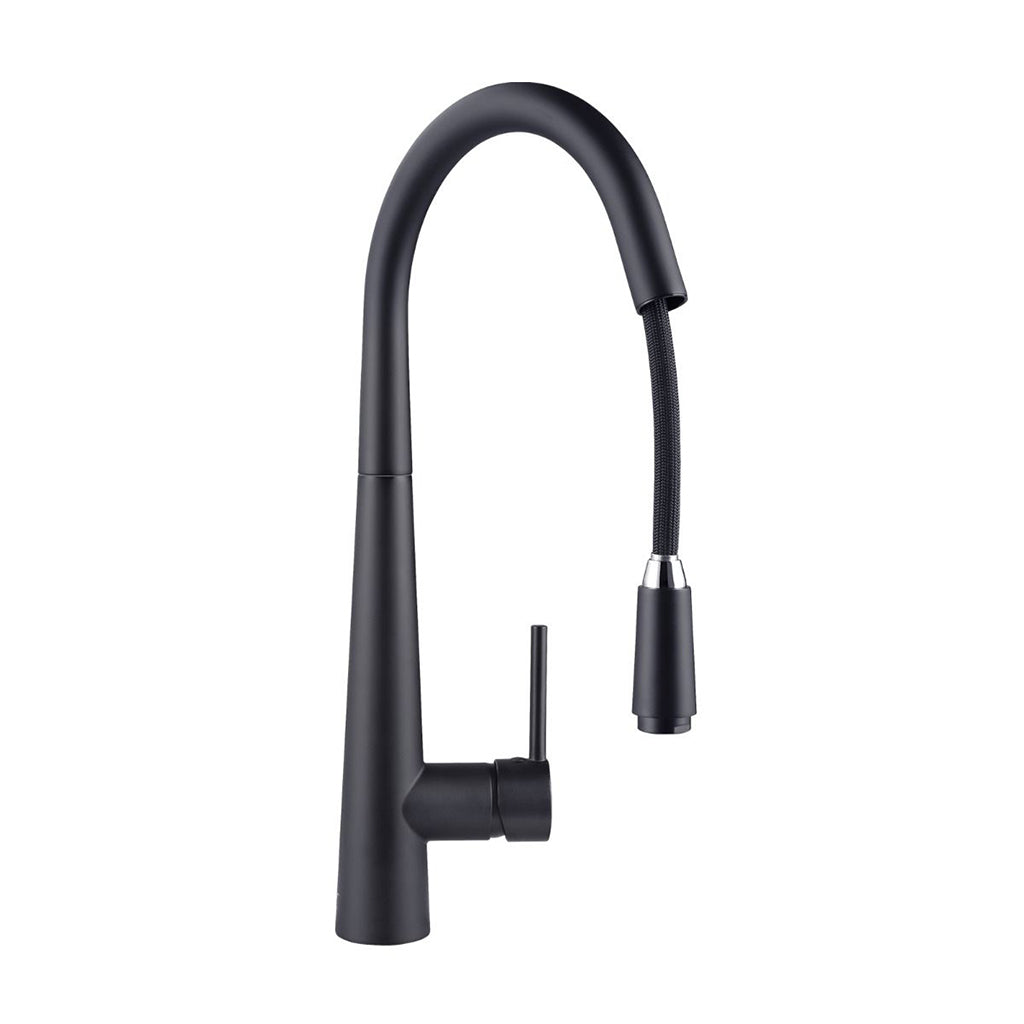 Round Black Pull Out Kitchen Sink Mixer Tap-YT Bathroom