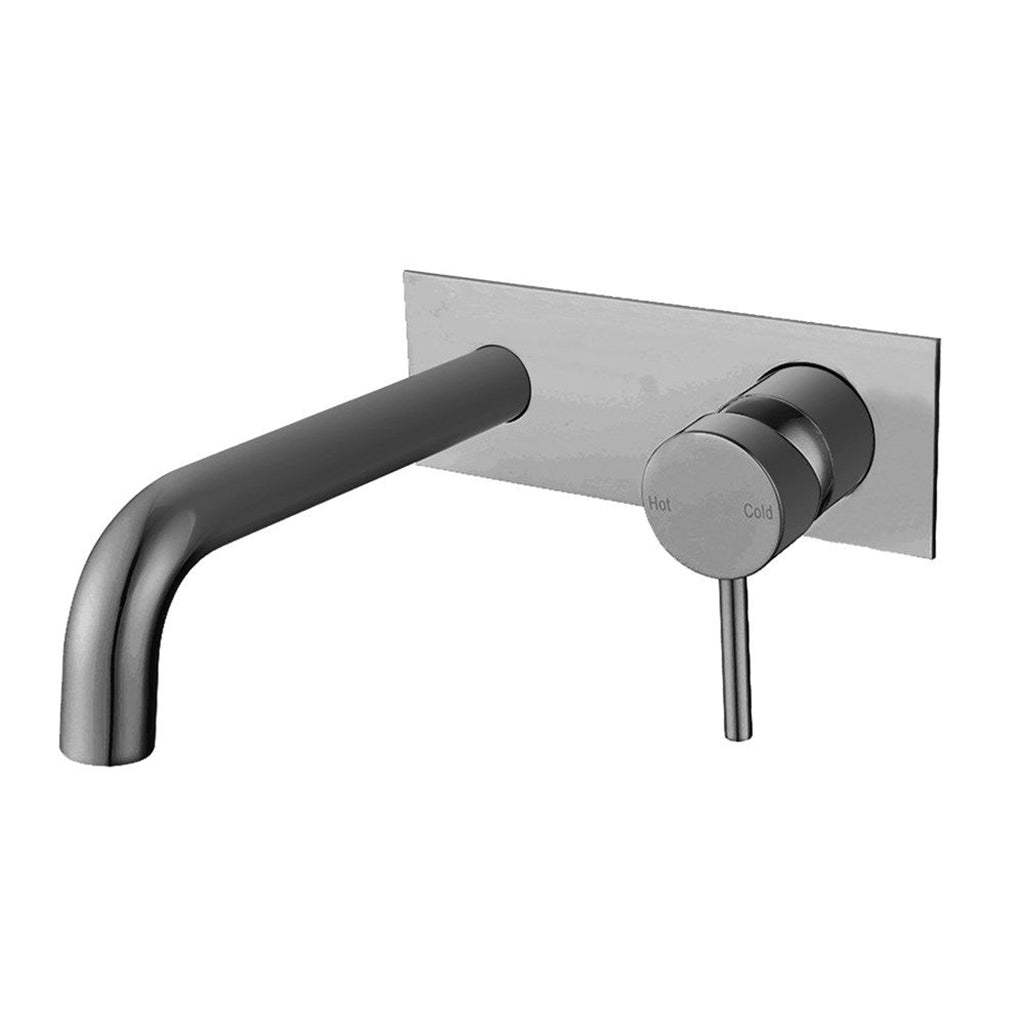 LUCID PIN Series Brushed Nickel Wall Mixer With Round Spout-YT Bathroom