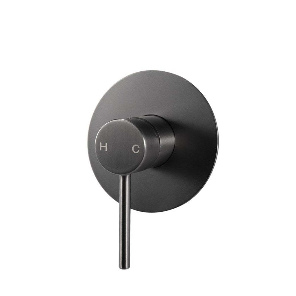 LUCID PIN Gun Metal Grey Round Shower Mixer (80mm Cover Plate)(color up)-YT Bathroom
