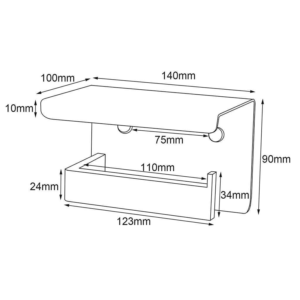 IVANO Series Black Toilet Paper Holder-YT Bathroom