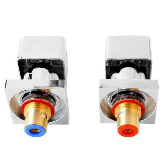 TW Chrome Cubic Shower Wall Taps