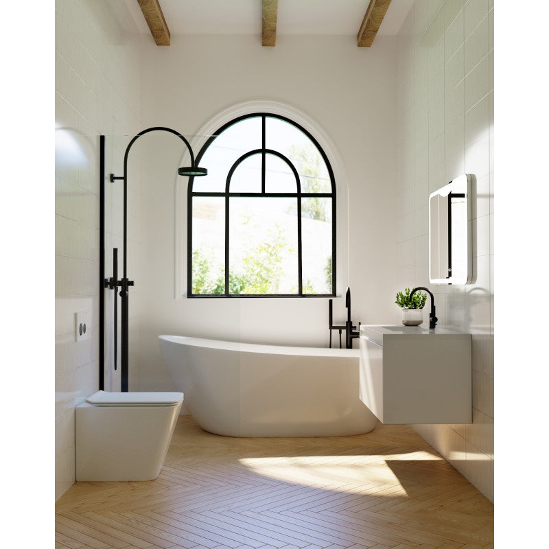 BelBagno PRADO GLOSS WHITE 900MM WALL HUNG-YT Bathroom