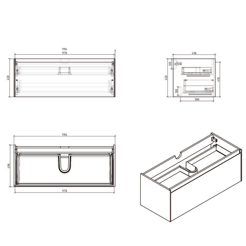 BelBagno Prado 1200mm Wall Hung Vanity Glossy White One Drawers One Tap Hole