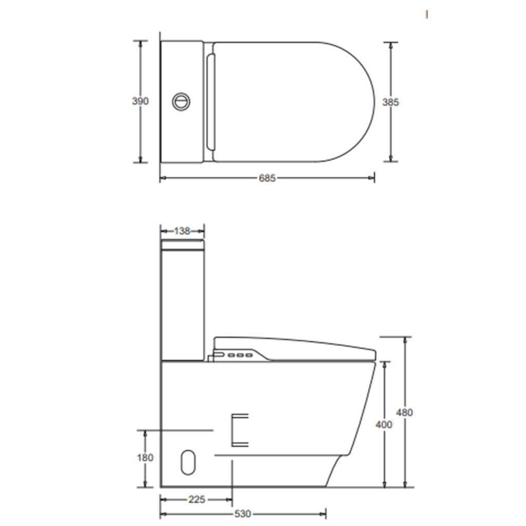 Johnson Suisse Listo Automatic Smart Toilet Rimless Suite
