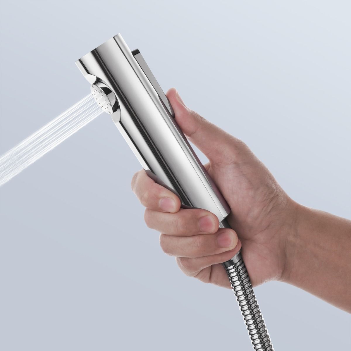 Round Chrome ABS Toilet Bidet Spray Kit with Stainless Steel Hose-YT Bathroom