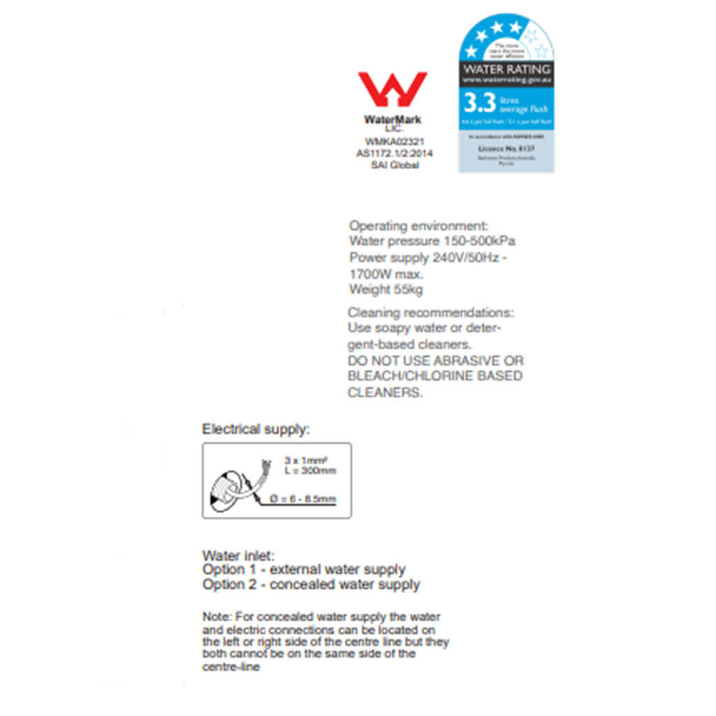 Johnson Suisse Listo Automatic Smart Toilet Rimless Suite