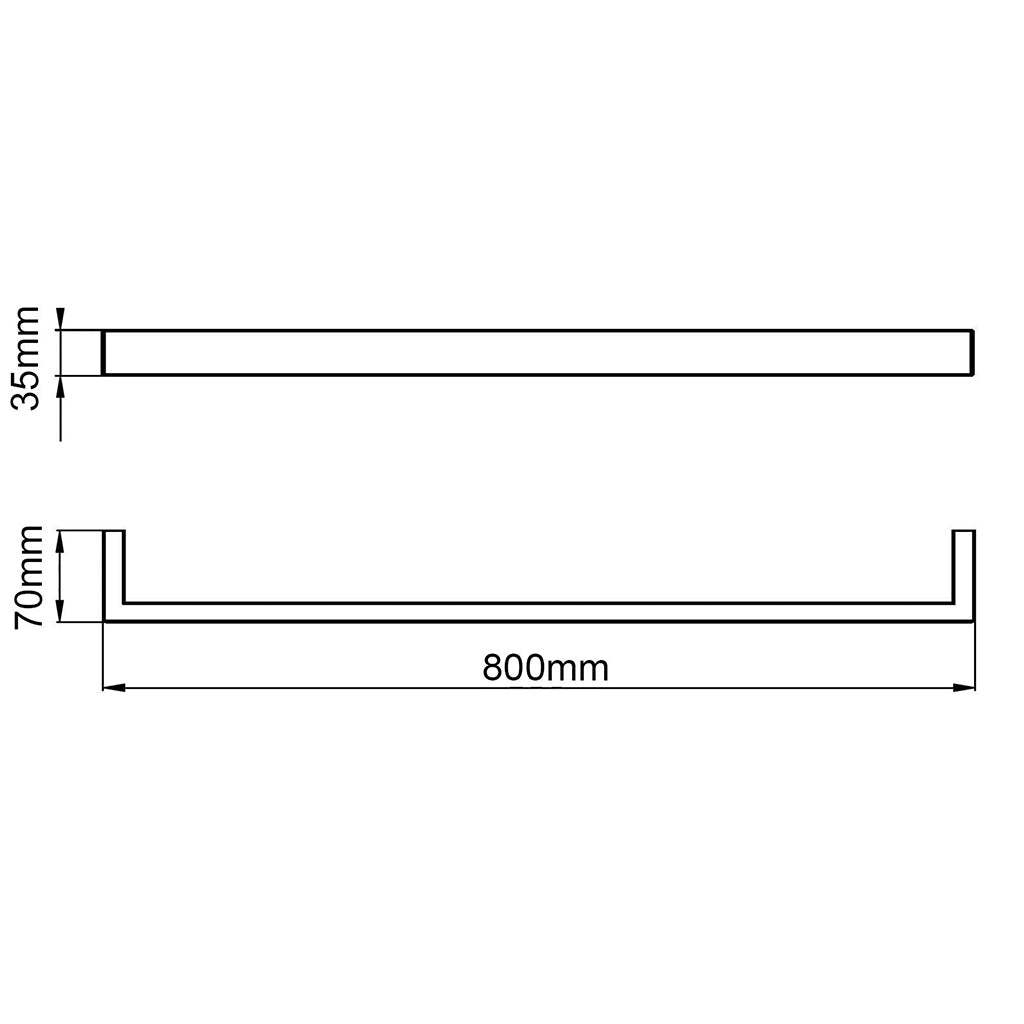 IVANO Series Square Brushed Yellow Gold Single Towel Rail 800mm-YT Bathroom
