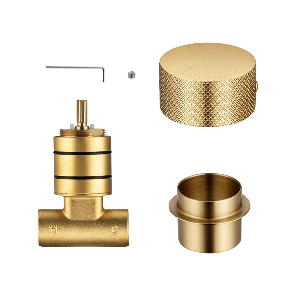 Round Brushed Yellow Gold Progressive Wall Mixer Handle-YT Bathroom