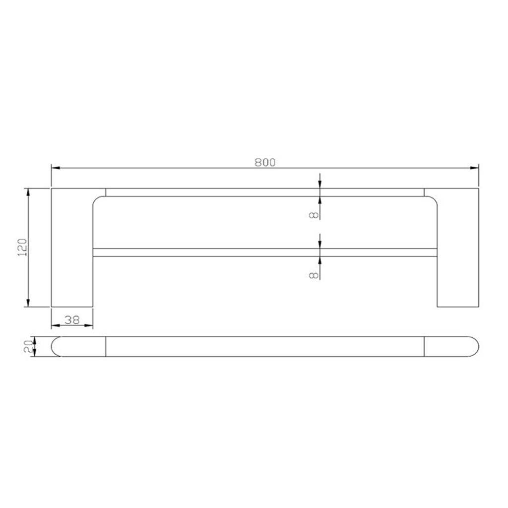 AU Series Brushed Yellow Gold Double Towel Rail 800mm-YT Bathroom