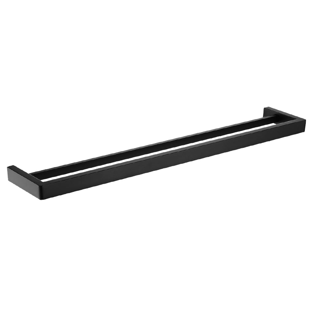 IVANO Series Square Black Double Towel Rail 800mm Back Delete-YT Bathroom