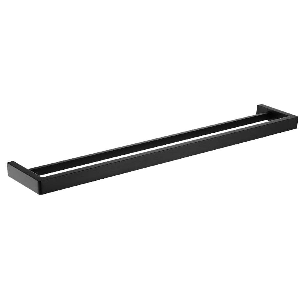 IVANO Series Square Black Double Towel Rail 800mm Back Delete-YT Bathroom