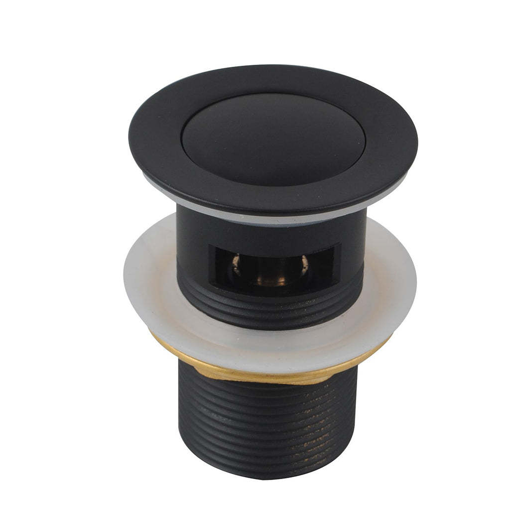 32/40mm Solid Brass Basin Pop Up Waste with Overflow Matte Black-YT Bathroom