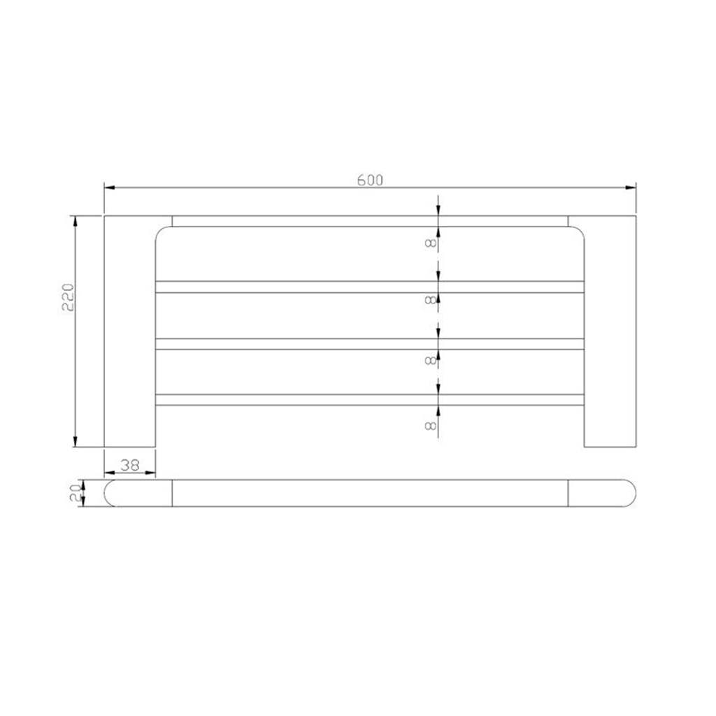 AU Chrome Tower Rack 600mm-YT Bathroom