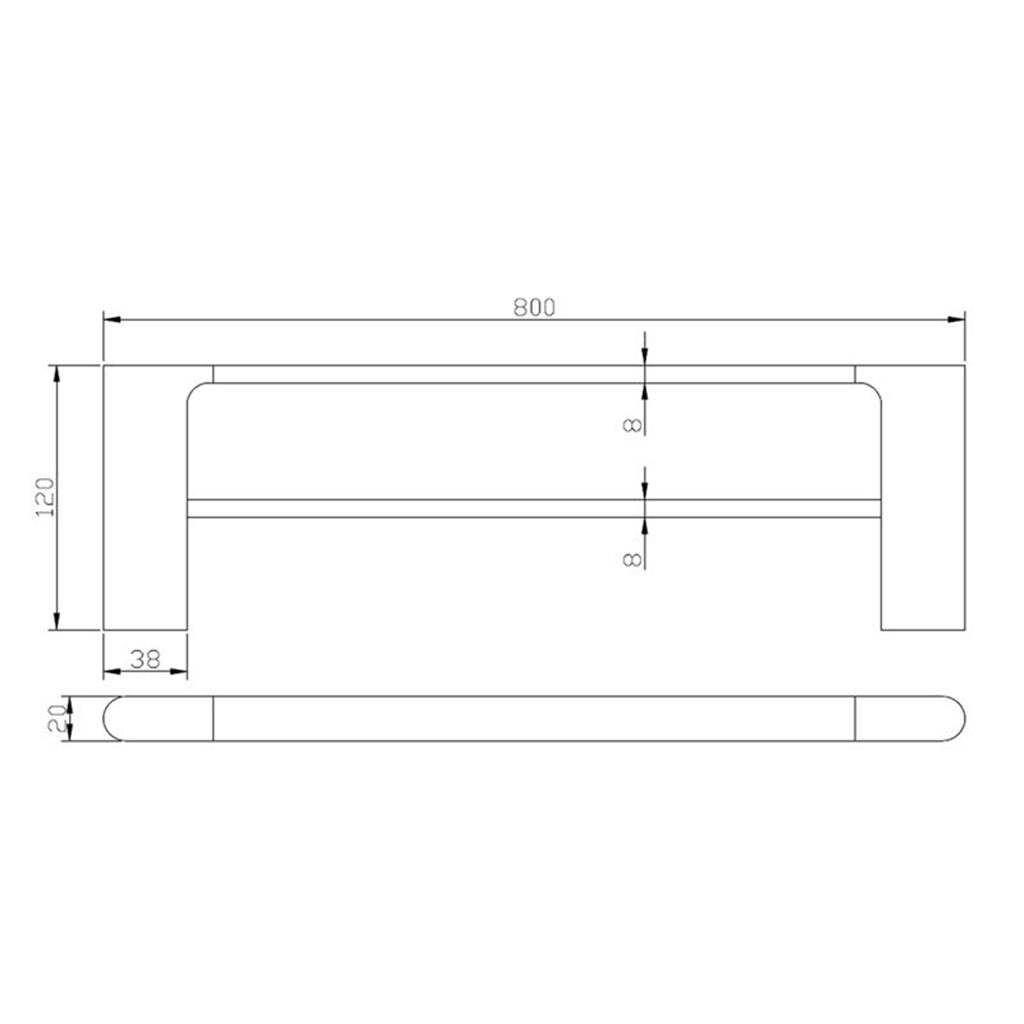 AU Black Double Towel Rail 800mm-YT Bathroom