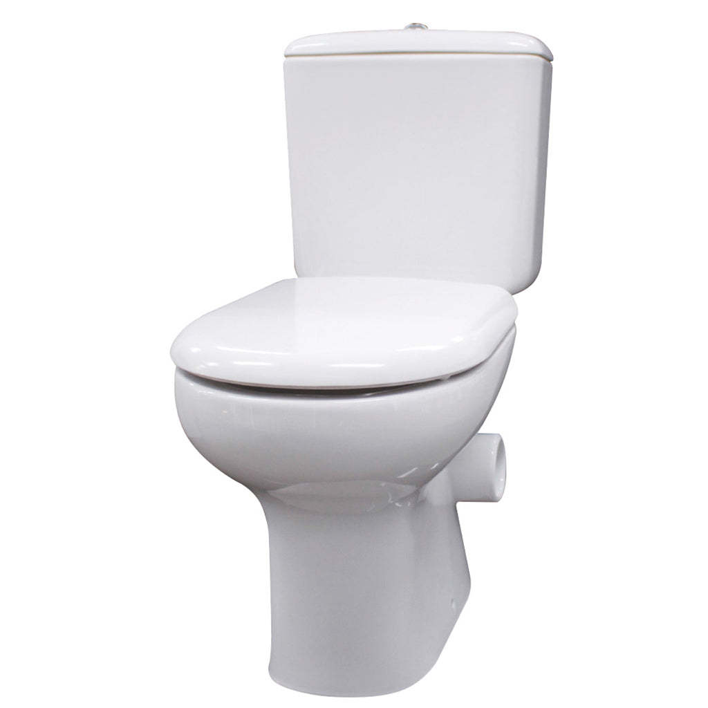 RAK Liwa White Close-Coupled Toilet Suite, Right Skew Trap-YT Bathroom