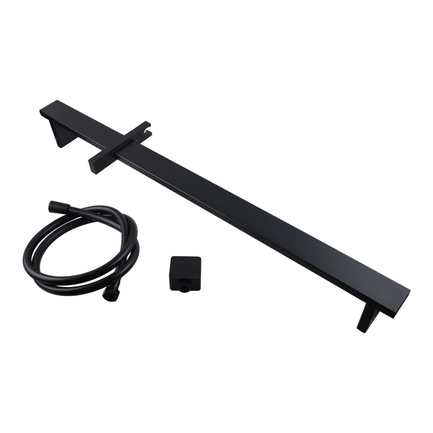 Square Black Sliding Shower Rail without Handheld Shower