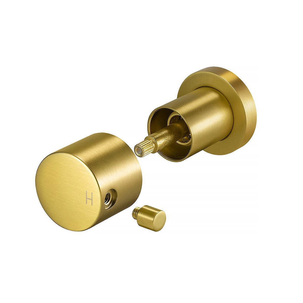 Round Brushed Brass Shower Wall Taps-YT Bathroom