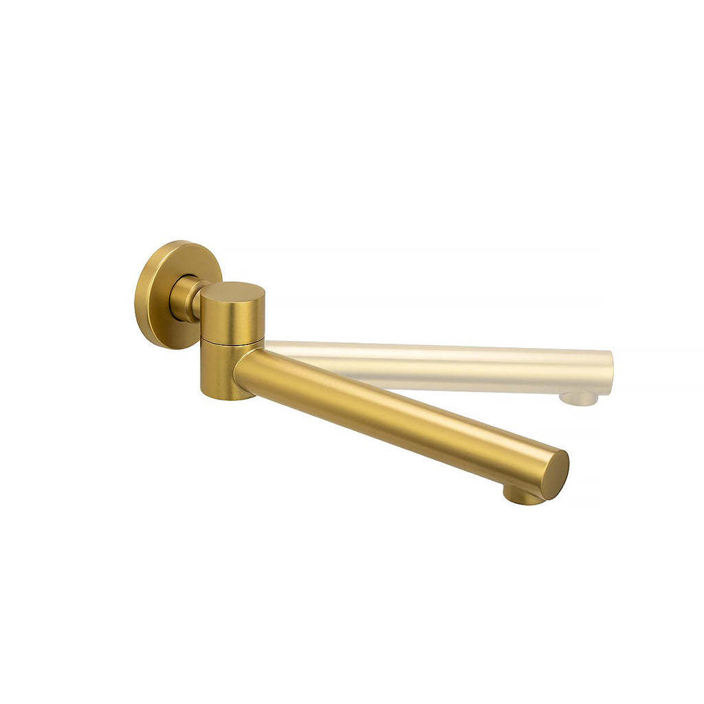 Round Brushed Brass Bathtub/Basin Swivel Wall Spout-YT Bathroom