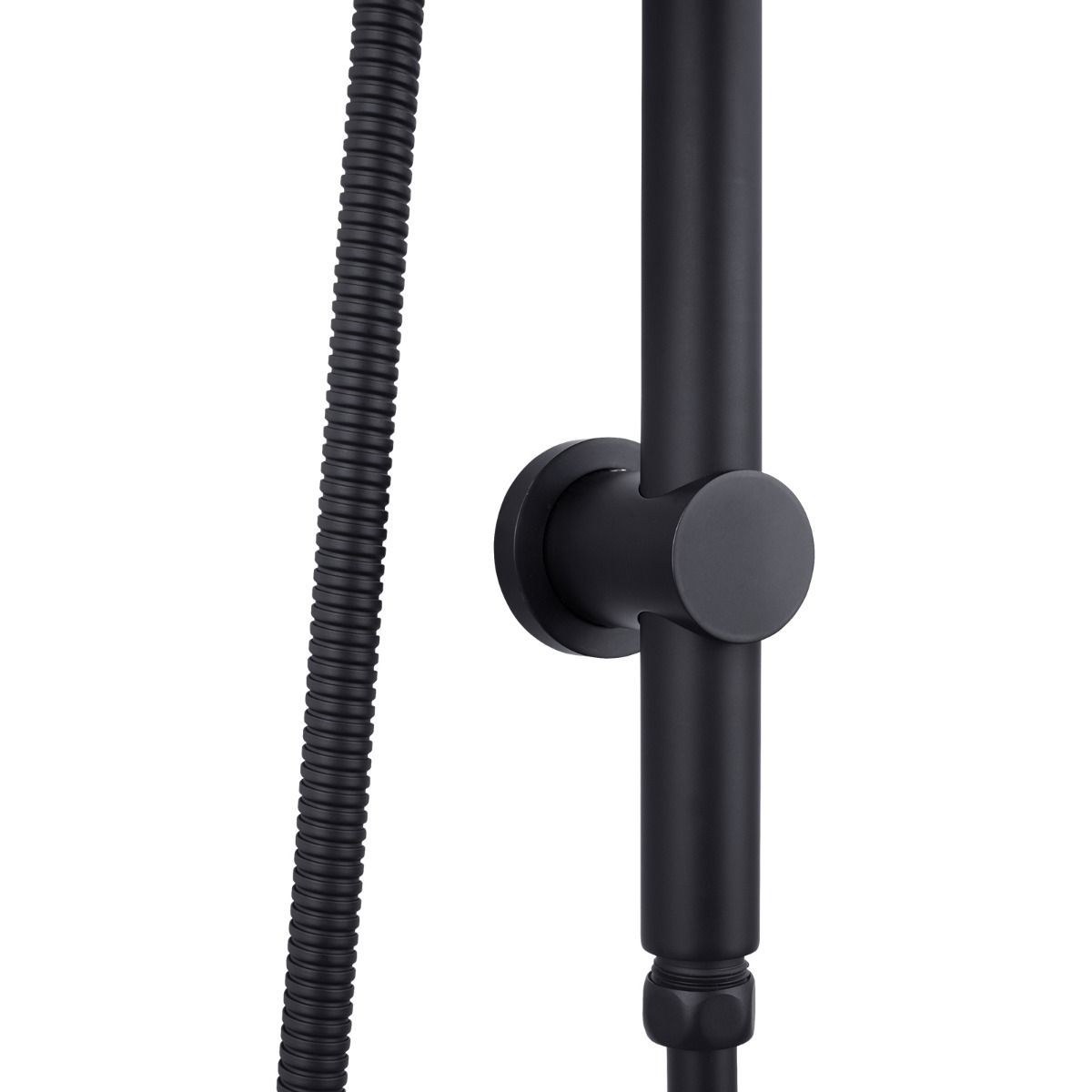 Right Angle Round Matte Black Top Inlet Shower Rail