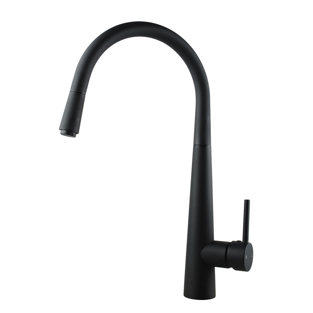 Round Black Pull Out Kitchen Sink Mixer Tap-YT Bathroom