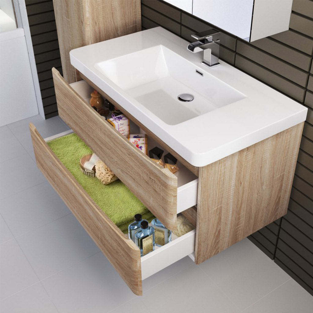 BelBagno ANCONA 900MM WALL HUNG WHITE OAK-YT Bathroom
