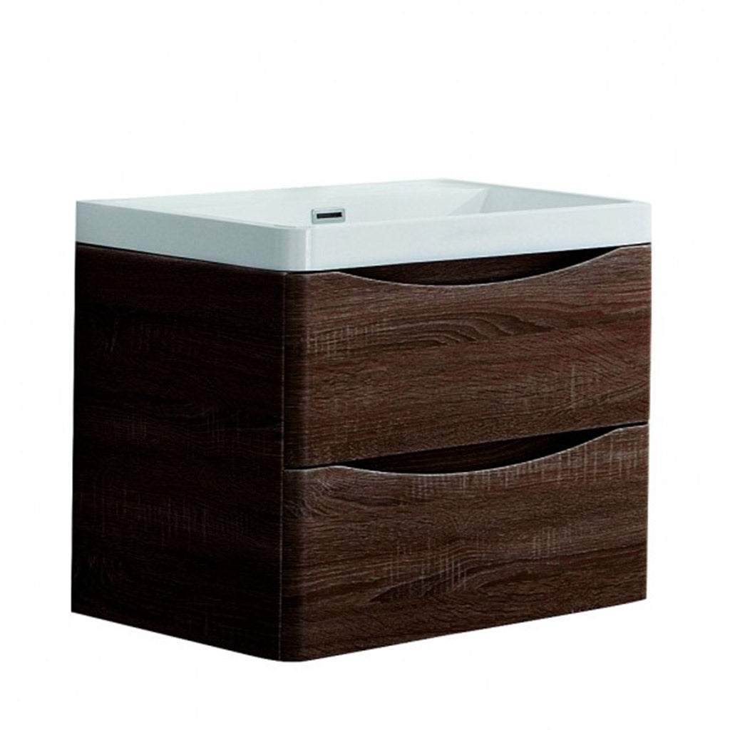 BelBagno Ancona 600mm Wall Hung Vanity Rose Wood Two Drawers One Tap Hole-YT Bathroom