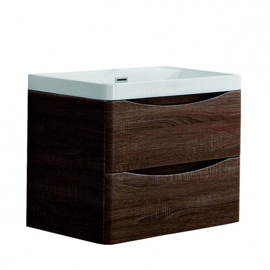 BelBagno Ancona 600mm Wall Hung Vanity Rose Wood Two Drawers One Tap Hole-YT Bathroom