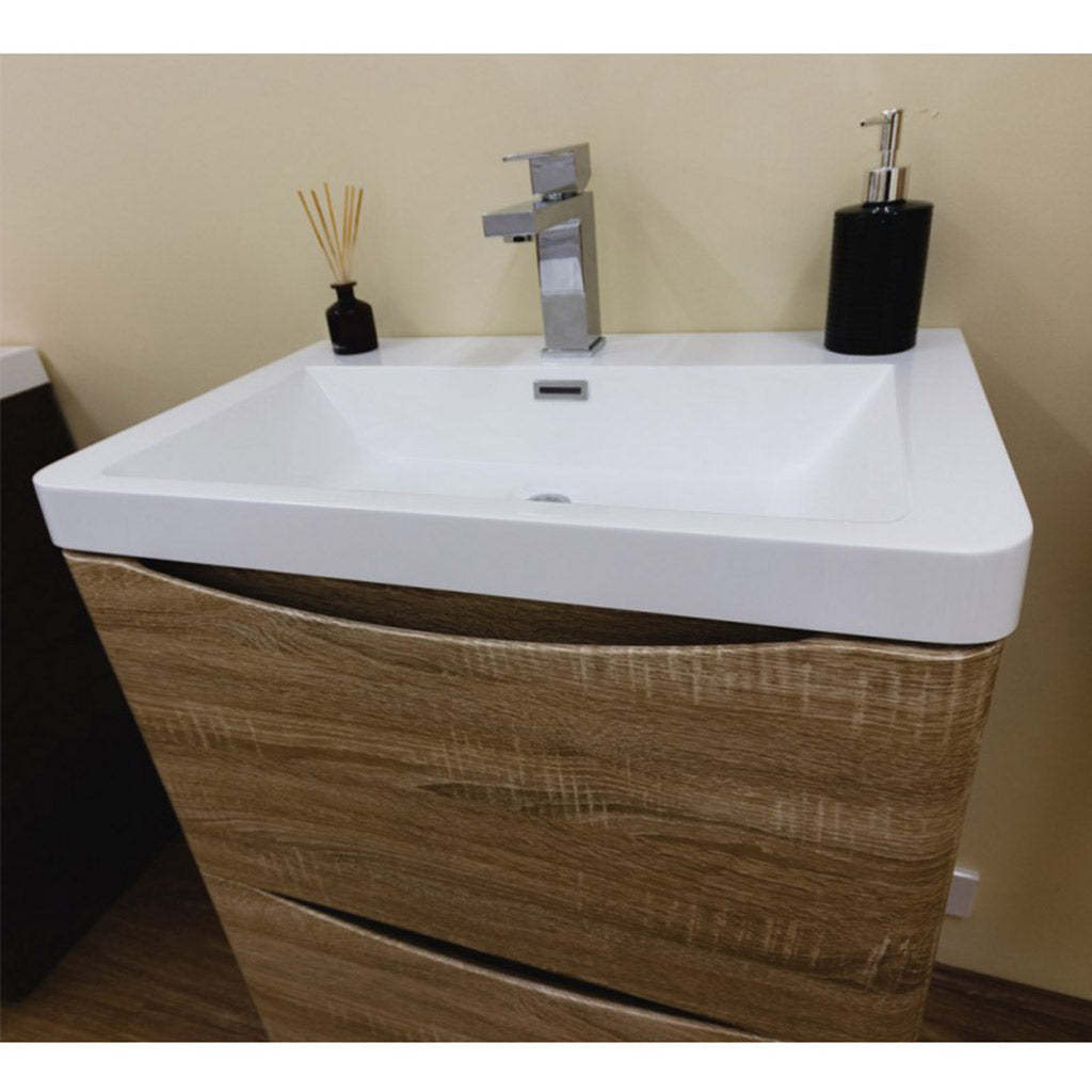 BELBAGNO ANCONA 600MM WALL HUNG WHITE OAK-YT Bathroom