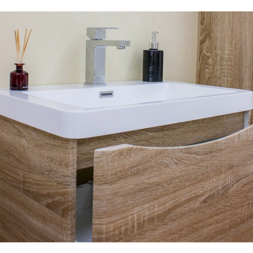 BELBAGNO ANCONA 600MM WALL HUNG WHITE OAK-YT Bathroom
