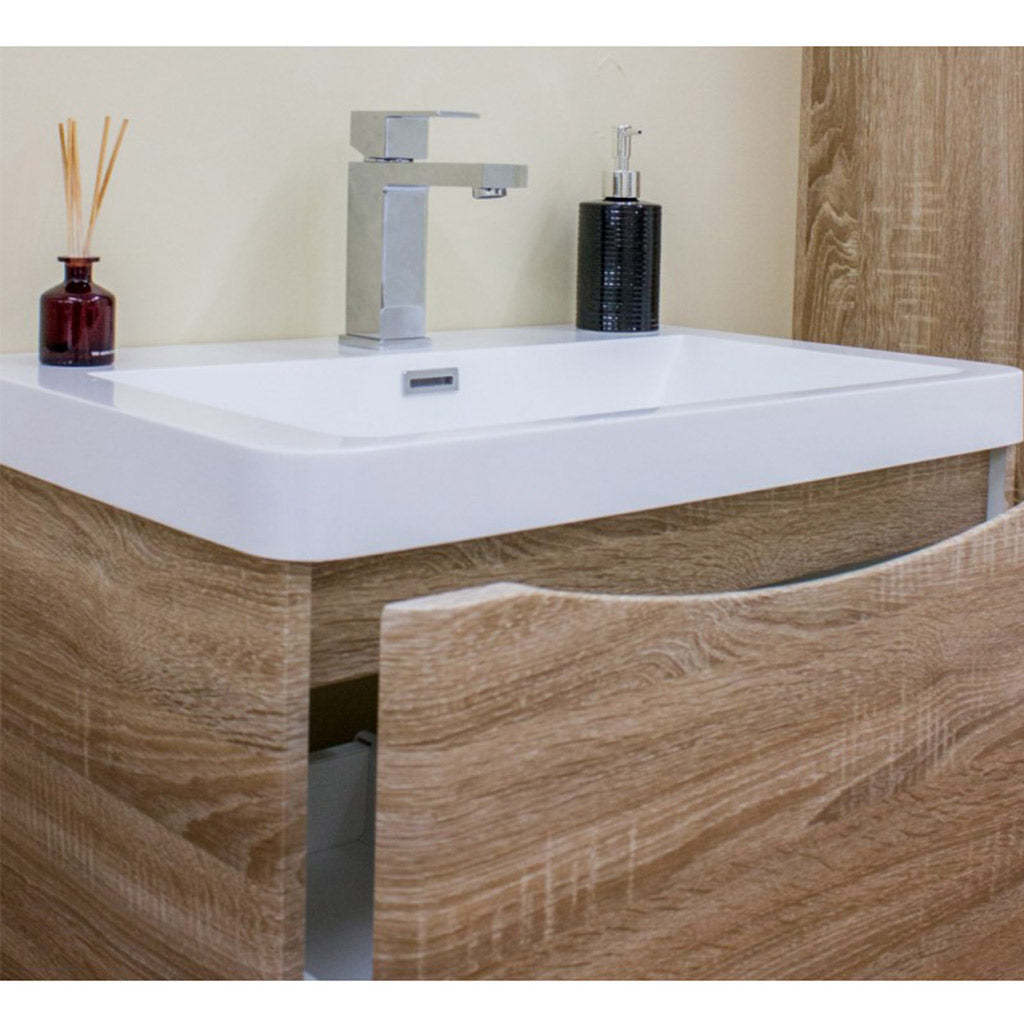 BELBAGNO ANCONA 600MM WALL HUNG WHITE OAK-YT Bathroom
